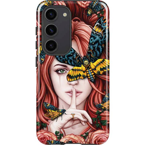 Gothic Woman and Death Moth Butterflies by Sarah Richter Galaxy S23 Pro Case