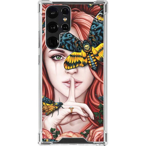 Gothic Woman and Death Moth Butterflies by Sarah Richter Galaxy S23 Ultra Clear Case
