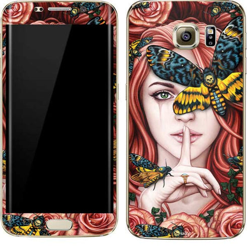 Gothic Woman and Death Moth Butterflies by Sarah Richter Galaxy S7 Edge Skin