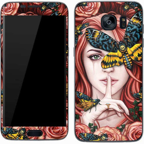 Gothic Woman and Death Moth Butterflies by Sarah Richter Galaxy S7 Skin