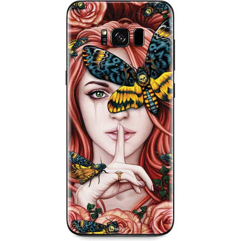 Gothic Woman and Death Moth Butterflies by Sarah Richter Galaxy S8 Skin