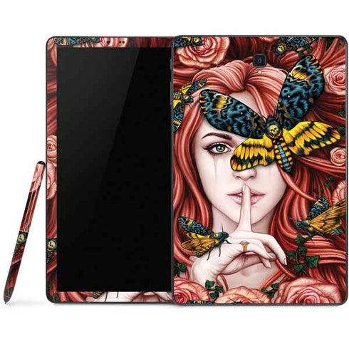Gothic Woman and Death Moth Butterflies by Sarah Richter Samsung Galaxy Tab Skin
