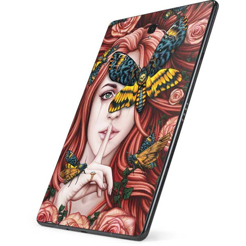 Gothic Woman and Death Moth Butterflies by Sarah Richter Samsung Galaxy Tab Skin