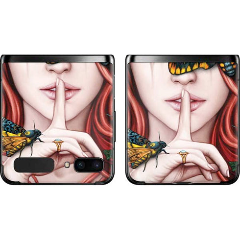 Gothic Woman and Death Moth Butterflies by Sarah Richter Galaxy Z Flip Skin