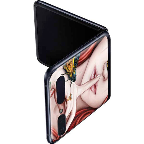 Gothic Woman and Death Moth Butterflies by Sarah Richter Galaxy Z Flip Skin