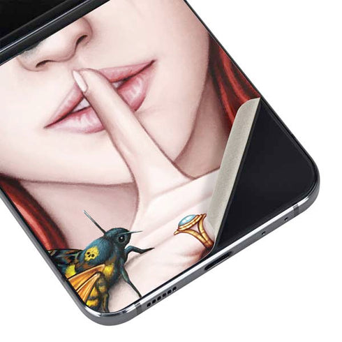 Gothic Woman and Death Moth Butterflies by Sarah Richter Galaxy Z Flip5 5G Skin