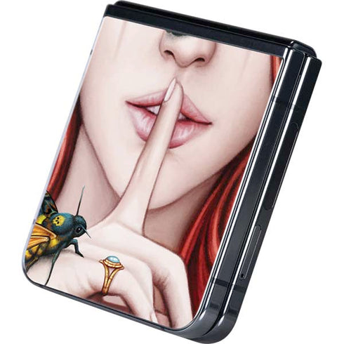 Gothic Woman and Death Moth Butterflies by Sarah Richter Galaxy Z Flip5 5G Skin