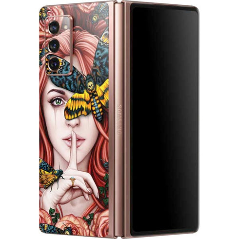 Gothic Woman and Death Moth Butterflies by Sarah Richter Galaxy Z Fold2 5G Skin