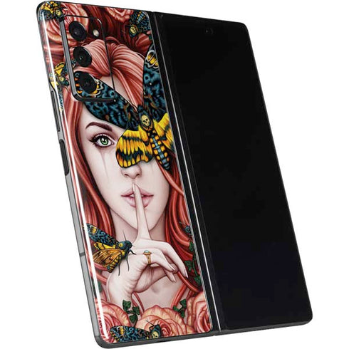 Gothic Woman and Death Moth Butterflies by Sarah Richter Galaxy Z Fold2 5G Skin
