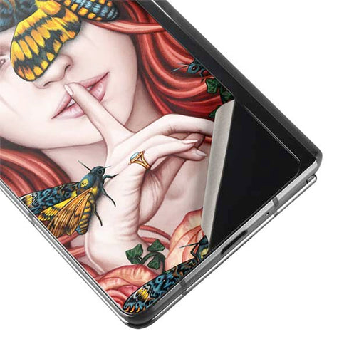 Gothic Woman and Death Moth Butterflies by Sarah Richter Galaxy Z Fold2 5G Skin