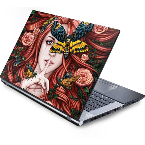 Gothic Woman and Death Moth Butterflies by Sarah Richter Generic Laptop Skin