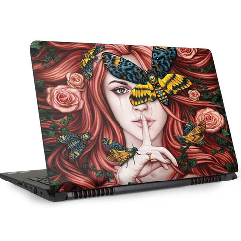 Gothic Woman and Death Moth Butterflies by Sarah Richter Dell Inspiron Skin