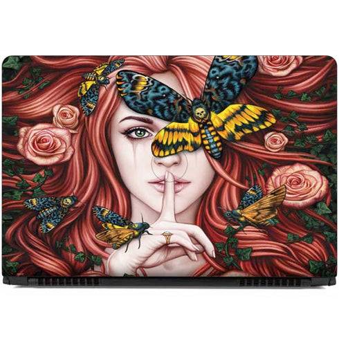 Gothic Woman and Death Moth Butterflies by Sarah Richter Dell Inspiron Skin