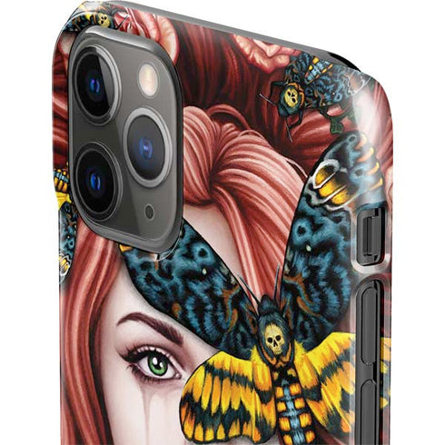 Gothic Woman and Death Moth Butterflies by Sarah Richter iPhone 11 Pro Lite Case