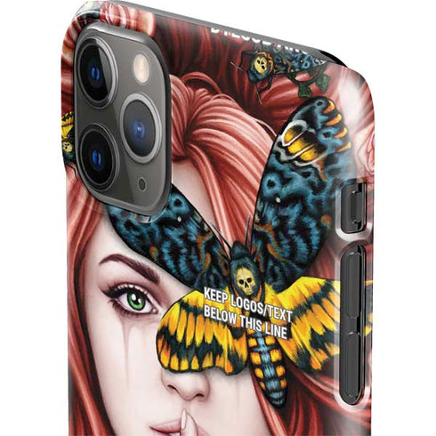 Gothic Woman and Death Moth Butterflies by Sarah Richter iPhone 11 Pro Max Lite Case