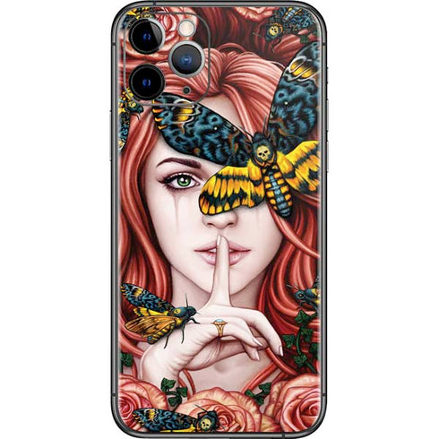 Gothic Woman and Death Moth Butterflies by Sarah Richter iPhone 11 Pro Skin