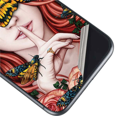 Gothic Woman and Death Moth Butterflies by Sarah Richter iPhone 11 Skin