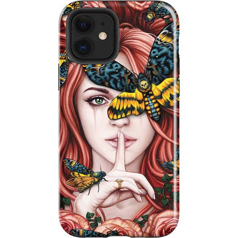 Gothic Woman and Death Moth Butterflies by Sarah Richter iPhone 12 Impact Case