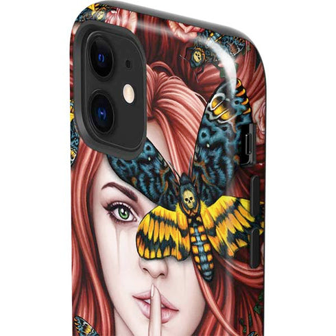Gothic Woman and Death Moth Butterflies by Sarah Richter iPhone 12 Impact Case