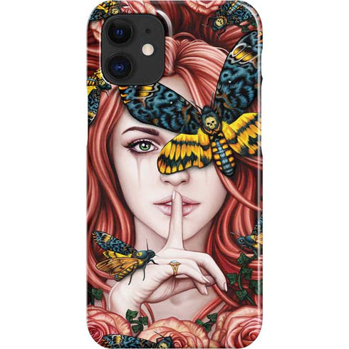 Gothic Woman and Death Moth Butterflies by Sarah Richter iPhone 12 Mini Lite Case