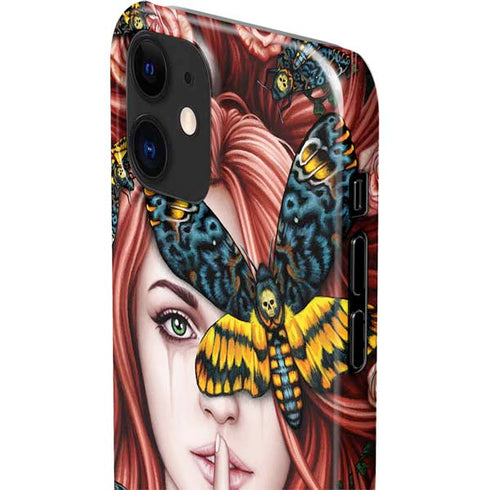 Gothic Woman and Death Moth Butterflies by Sarah Richter iPhone 12 Mini Lite Case