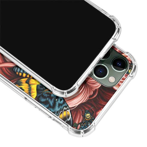 Gothic Woman and Death Moth Butterflies by Sarah Richter iPhone 12 Pro Clear Case