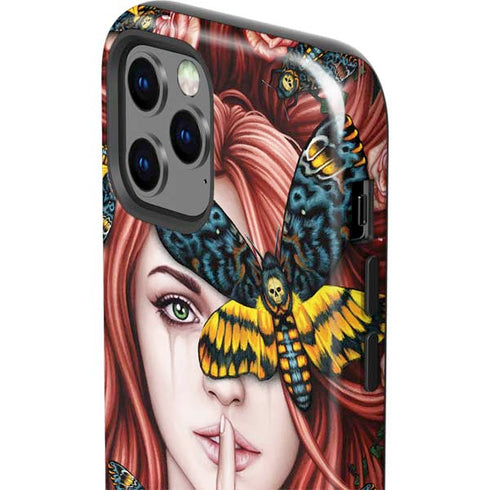 Gothic Woman and Death Moth Butterflies by Sarah Richter iPhone 12 Pro Impact Case