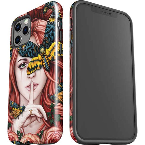 Gothic Woman and Death Moth Butterflies by Sarah Richter iPhone 12 Pro Impact Case