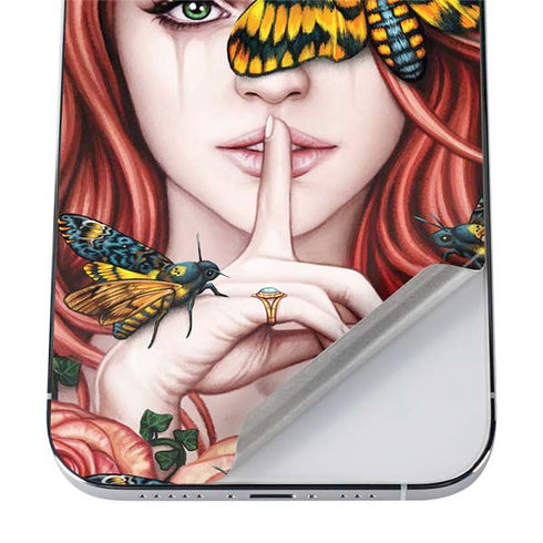 Gothic Woman and Death Moth Butterflies by Sarah Richter iPhone 12 Pro Max Skin