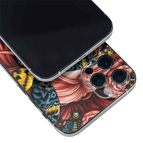 Gothic Woman and Death Moth Butterflies by Sarah Richter iPhone 12 Pro Max Skin