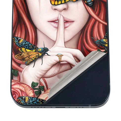 Gothic Woman and Death Moth Butterflies by Sarah Richter iPhone 12 Skin