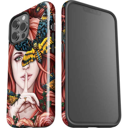Gothic Woman and Death Moth Butterflies by Sarah Richter iPhone 13 Pro Max Impact Case
