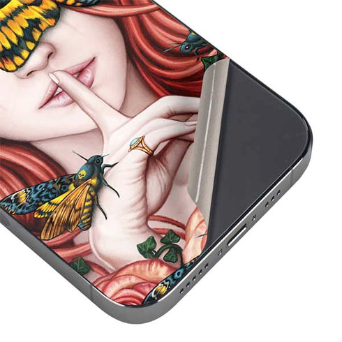 Gothic Woman and Death Moth Butterflies by Sarah Richter iPhone 13 Pro Max Skin