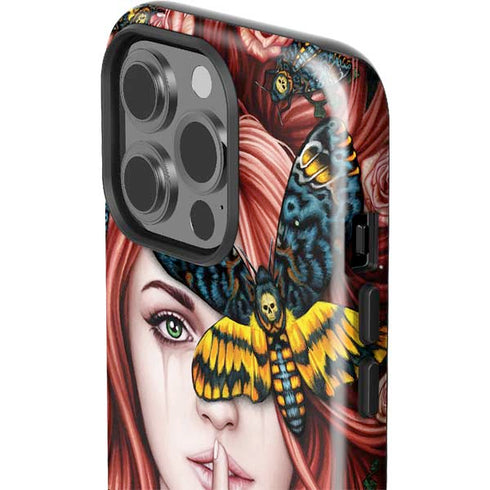 Gothic Woman and Death Moth Butterflies by Sarah Richter iPhone 15 Pro Impact Case