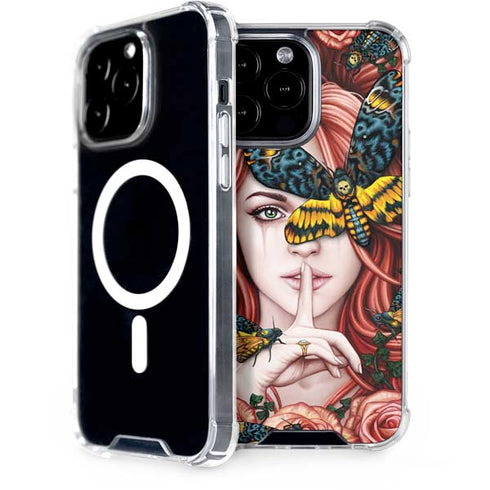 Gothic Woman and Death Moth Butterflies by Sarah Richter iPhone 15 Pro Max MagSafe Case
