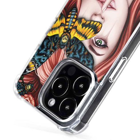 Gothic Woman and Death Moth Butterflies by Sarah Richter iPhone 15 Pro Max MagSafe Case
