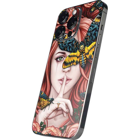 Gothic Woman and Death Moth Butterflies by Sarah Richter iPhone 14 Pro Skin