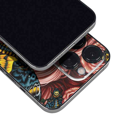 Gothic Woman and Death Moth Butterflies by Sarah Richter iPhone 14 Pro Skin