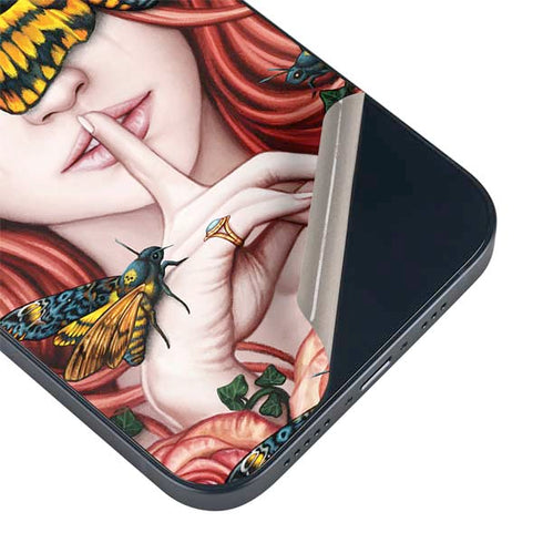 Gothic Woman and Death Moth Butterflies by Sarah Richter iPhone 14 Skin