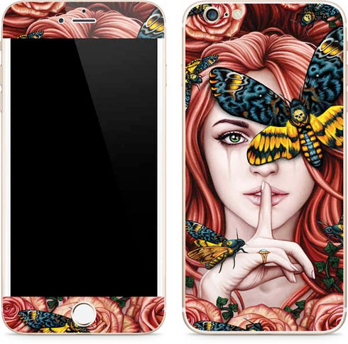 Gothic Woman and Death Moth Butterflies by Sarah Richter iPhone 6/6s Plus Skin