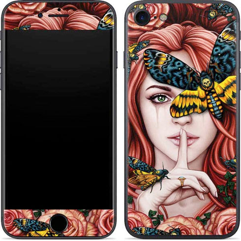 Gothic Woman and Death Moth Butterflies by Sarah Richter iPhone 7 Skin
