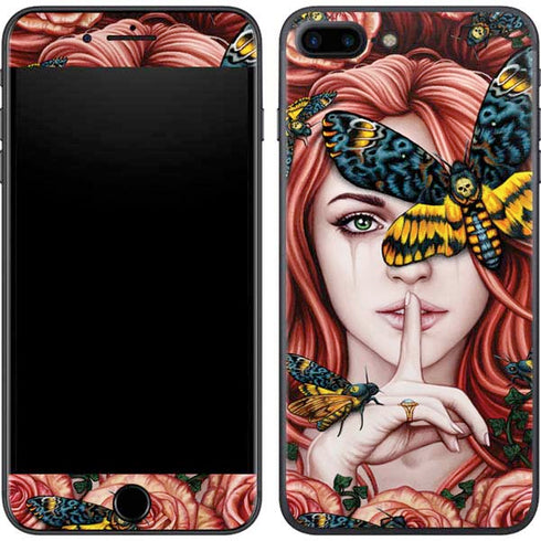 Gothic Woman and Death Moth Butterflies by Sarah Richter iPhone 8 Plus Skin