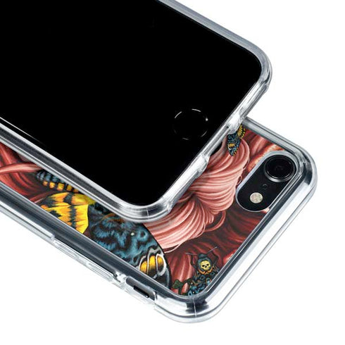 Gothic Woman and Death Moth Butterflies by Sarah Richter iPhone SE (2nd & 3rd Gen) Clear Case