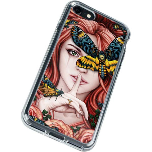 Gothic Woman and Death Moth Butterflies by Sarah Richter iPhone SE (2nd & 3rd Gen) Clear Case