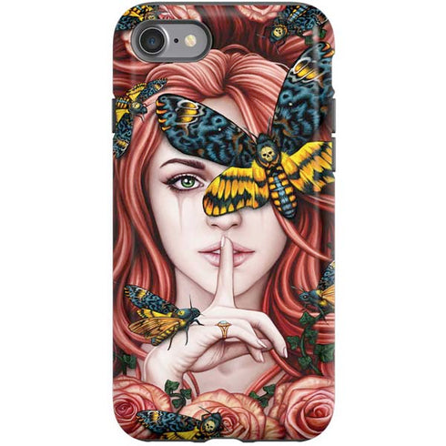 Gothic Woman and Death Moth Butterflies by Sarah Richter iPhone SE (2nd & 3rd Gen) Pro Case
