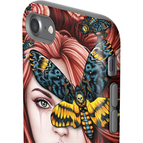 Gothic Woman and Death Moth Butterflies by Sarah Richter iPhone SE (2nd & 3rd Gen) Pro Case
