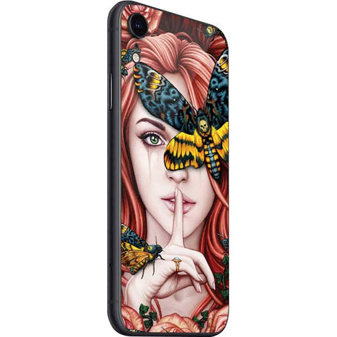 Gothic Woman and Death Moth Butterflies by Sarah Richter iPhone SE (2nd & 3rd Gen) Skin