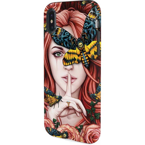 Gothic Woman and Death Moth Butterflies by Sarah Richter iPhone X Pro Case