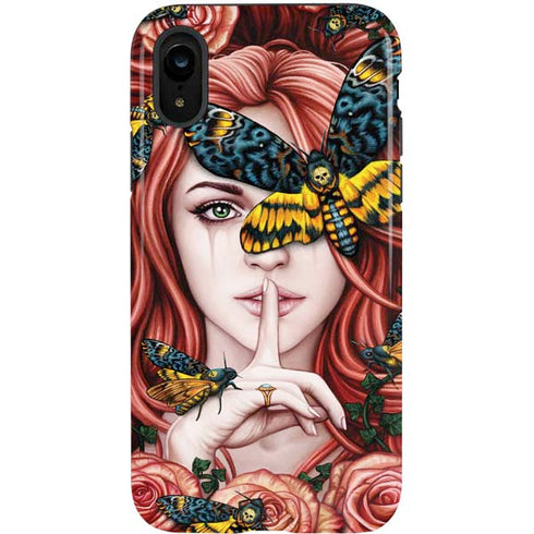 Gothic Woman and Death Moth Butterflies by Sarah Richter iPhone XR Pro Case