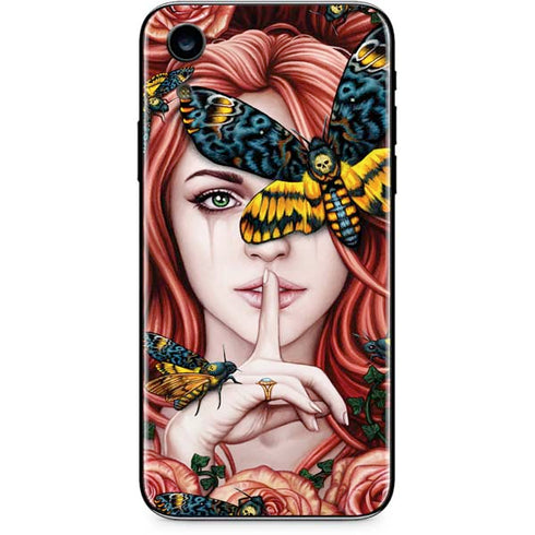 Gothic Woman and Death Moth Butterflies by Sarah Richter iPhone XR Skin
